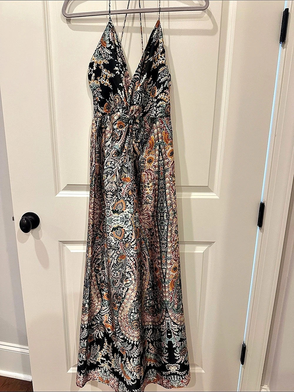 Fabrik Paisley Halter Jumpsuit in Black & Multicolor